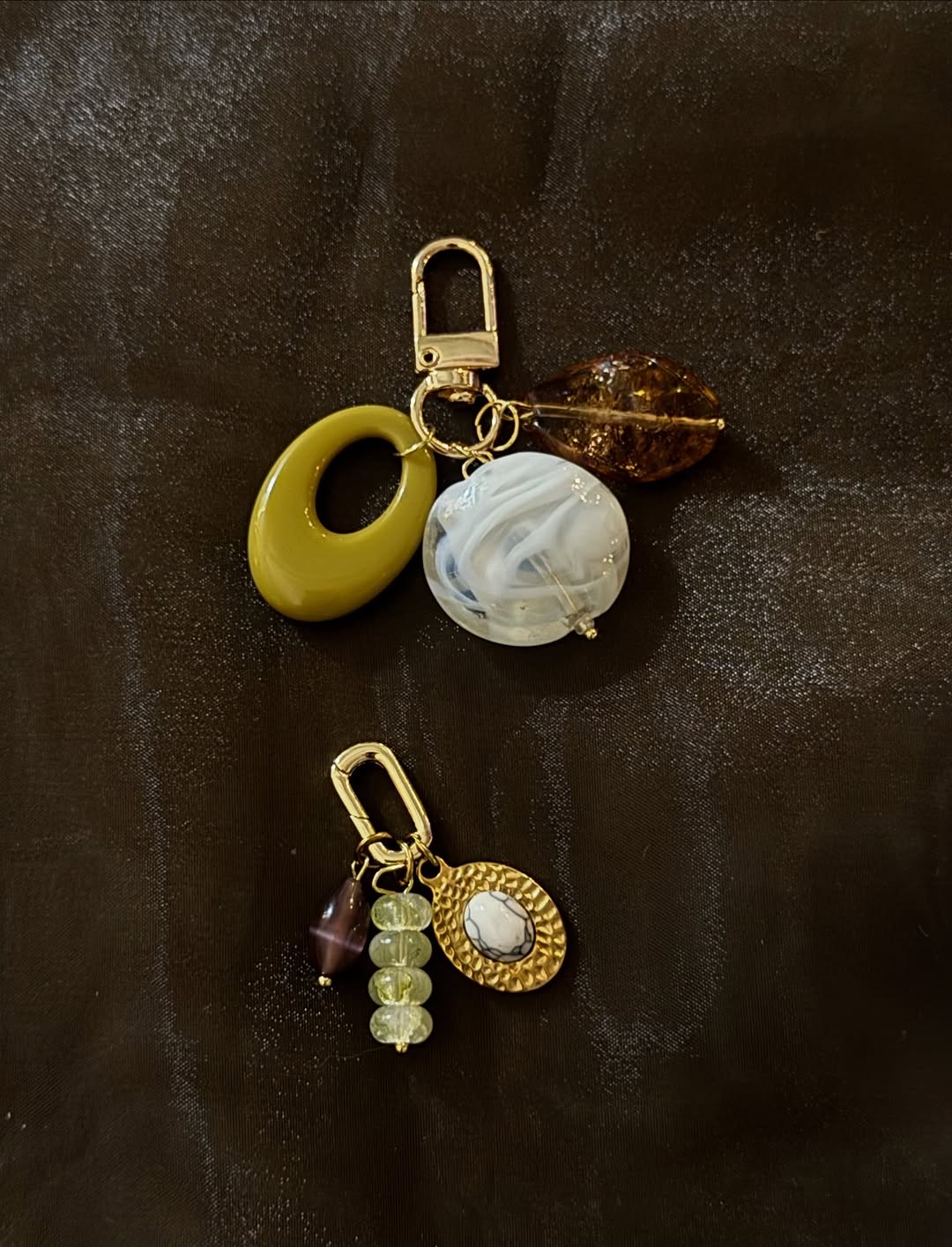 Bead and charm keychain accessories